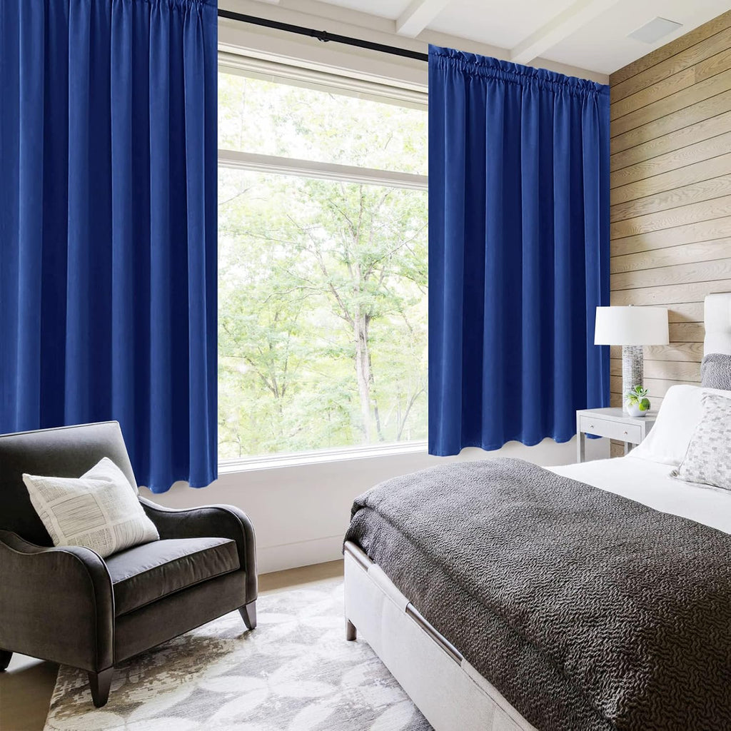 Dwcn Blackout Curtains for Bedroom – Rod Pocket Thermal Insulated Noise Reducing Noise Reducing Drapes for Living Room, W 60 x L 63 Inch, 2…