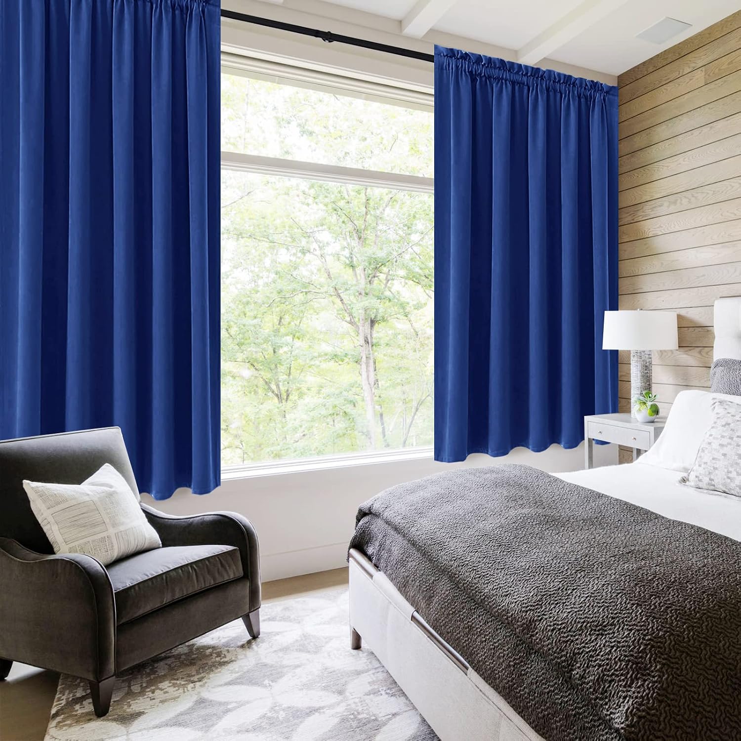 Dwcn Blackout Curtains for Bedroom – Rod Pocket Thermal Insulated Noise Reducing Noise Reducing Drapes for Living Room, W 60 x L 63 Inch, 2…