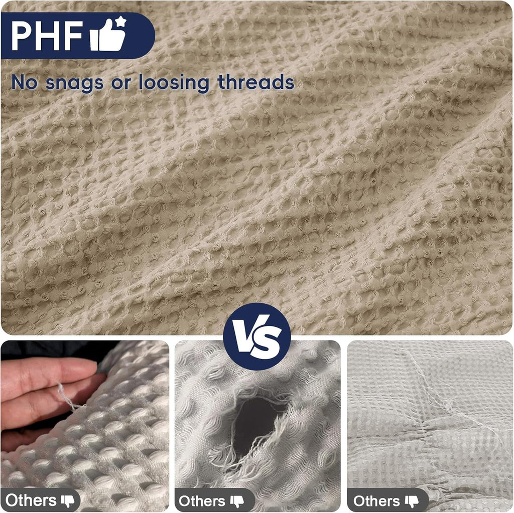 Phf Ultra Soft Waffle Weave Pillow Shams Queen Size, No Insert, 2 Pack 20" x 30" Pillowcases, Breathable & Skin-Friendly Pillow Cases, Styli…