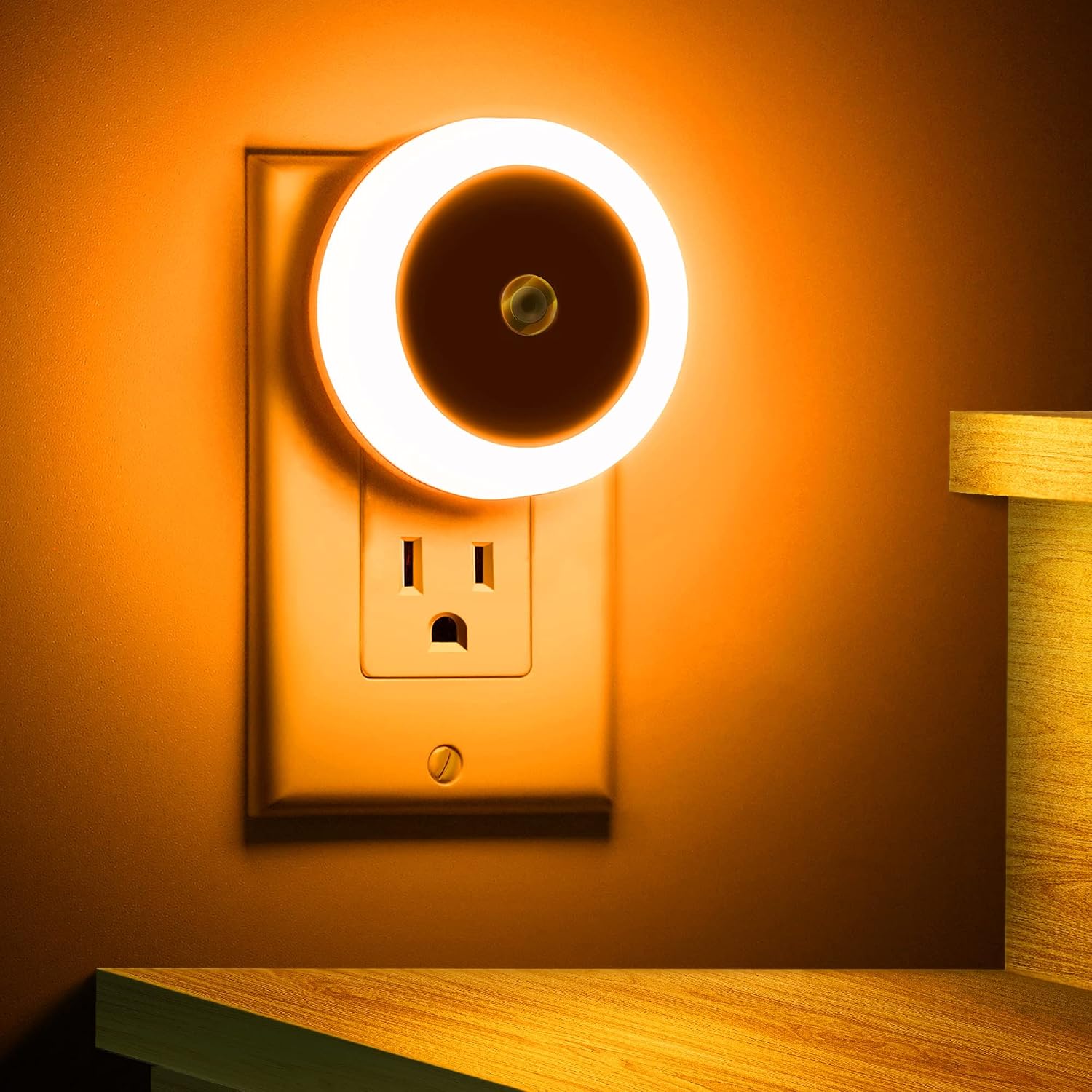 WelcometoBriigniteenjoyyourtimehere Briignite Amber Night Light Orange, LED Night Lights for Kids, 4 Pack, Plug in Night Light, Hallway Lig…
