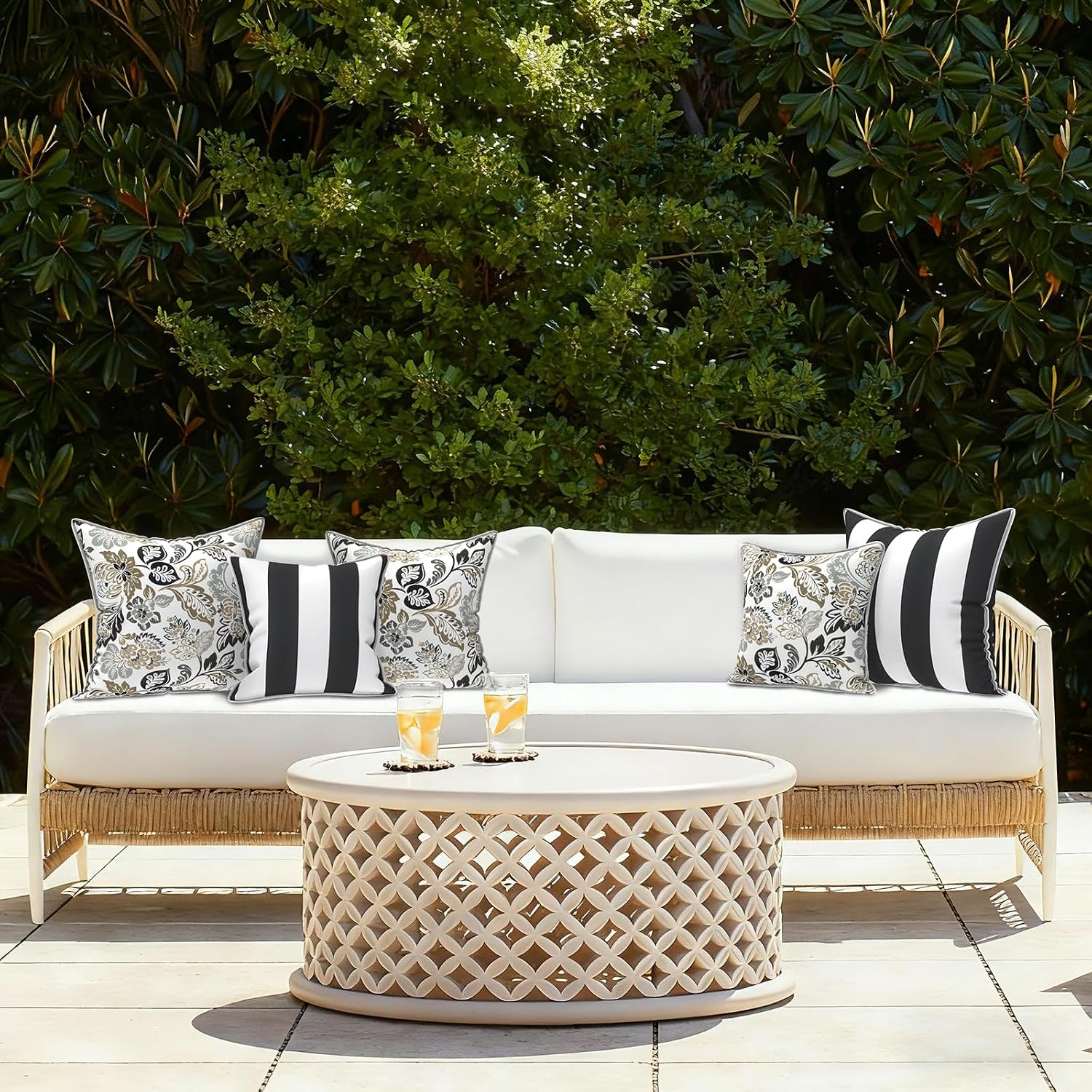 LVTXIII Outdoor Pillow Covers Set of 2, Patio Waterproof Throw Pillow Cases Fade Resistant Accent Pillow Covers for Spring Summer Garden…