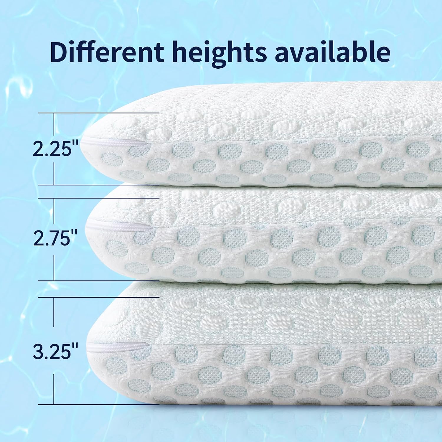 VipbearLiving Vipbear Ultra Thin Pillow 2.75" – Pillows for Stomach, Side & Back Sleepers, Gel Infused Memory Foam with Dual-Sided Coo…