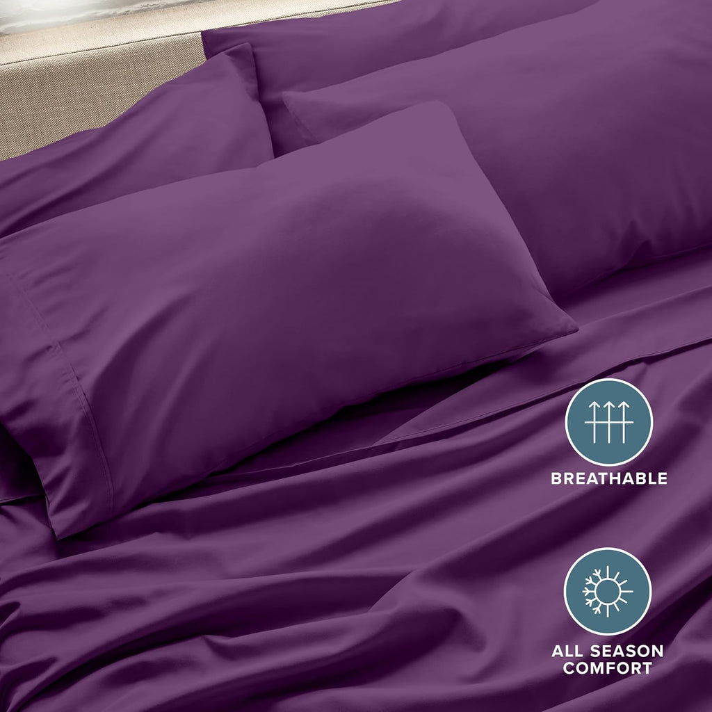 BareHome Bare Home Microfiber Plum King Pillowcases - 4 Pack, 20x40 4 Pack