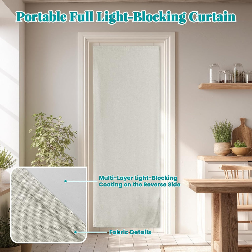 100% Blackout French Door Curtain- Privacy Thermal Insulated Door Window Curtain for Patio Front Tricia Sidelight Panel, W25 x L72 inch…
