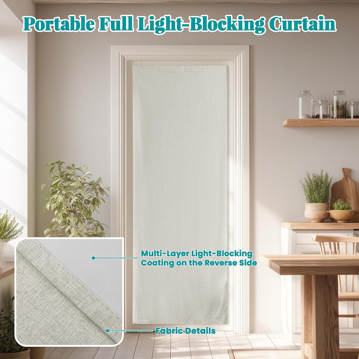 100% Blackout French Door Curtain- Privacy Thermal Insulated Door Window Curtain for Patio Front Tricia Sidelight Panel, W25 x L72 inch…