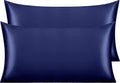 Ntbay 2 Pack Satin King Pillowcases for Hair and Skin, Luxurious and Silky Pillow Cases with Envelope Closure, 20x40 Inches, Navy Blue 2 Pa…