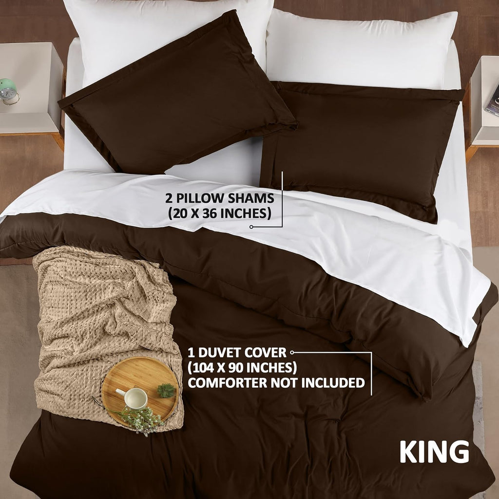 Utopia Bedding Duvet Cover King Size - 3 Piece with Zipper Closure - 1 Comforter Cover 104X90 Inches & 2 Pillow Shams 20X36 Inches…