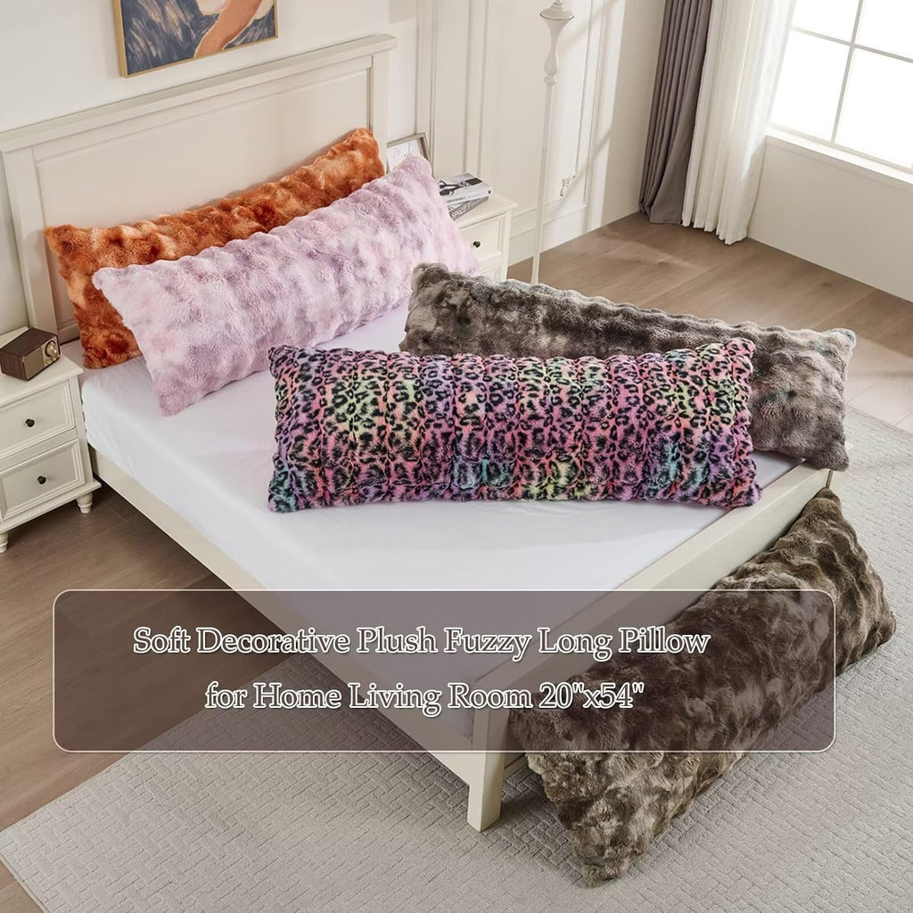 Animebody Luxury Shaggy Faux Fur Body Pillow, Fluffy Bed Pillow with Zipper Closure, Soft Decorative Plush Full Long Pillows, Fuzzy Hug Pillow…