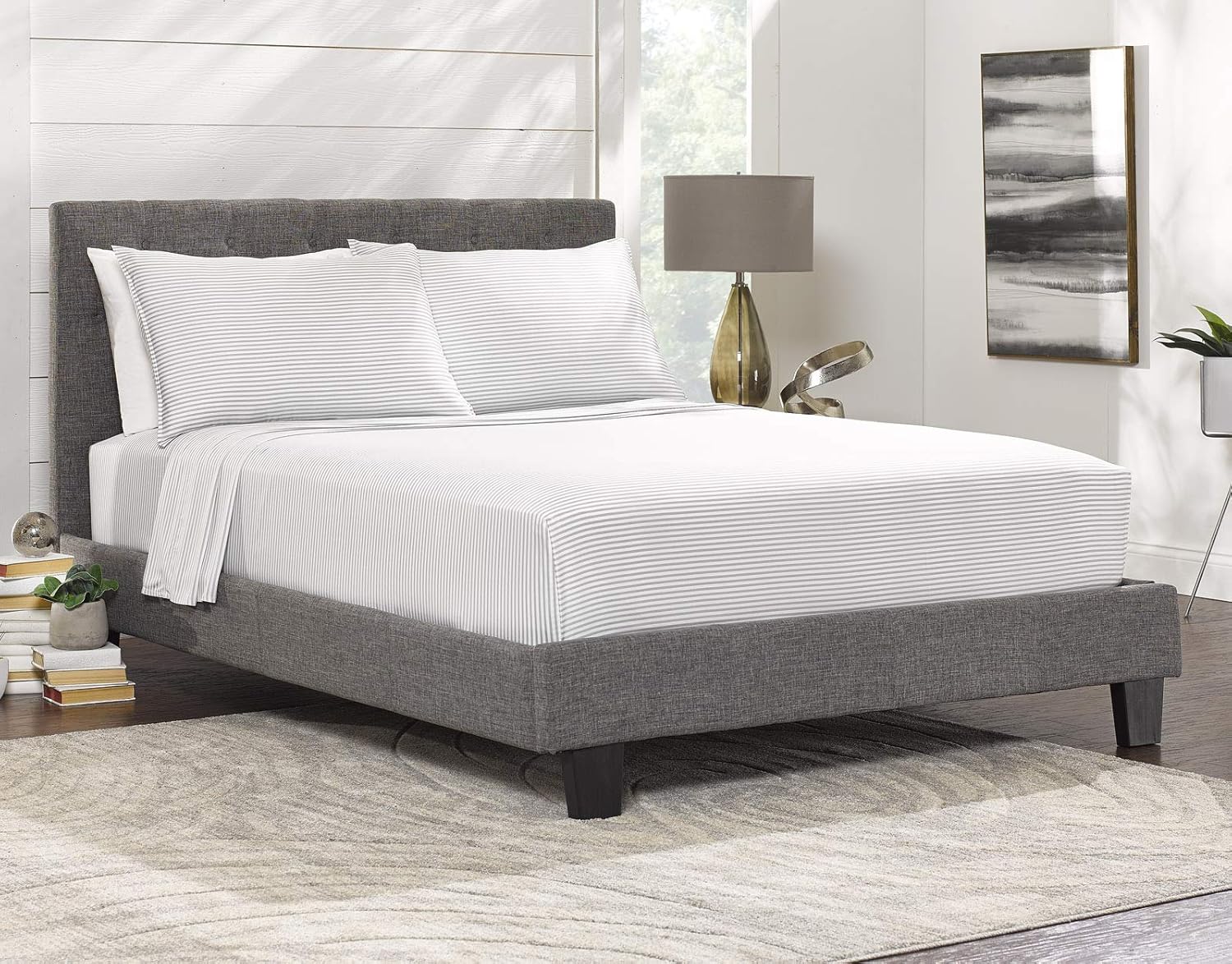 PureBamboo Pure Bamboo California King Sheets, Genuine 100% Organic Viscose Derived from Bamboo Bed Sheet Set, Soft & Cooling, Double Stitc…
