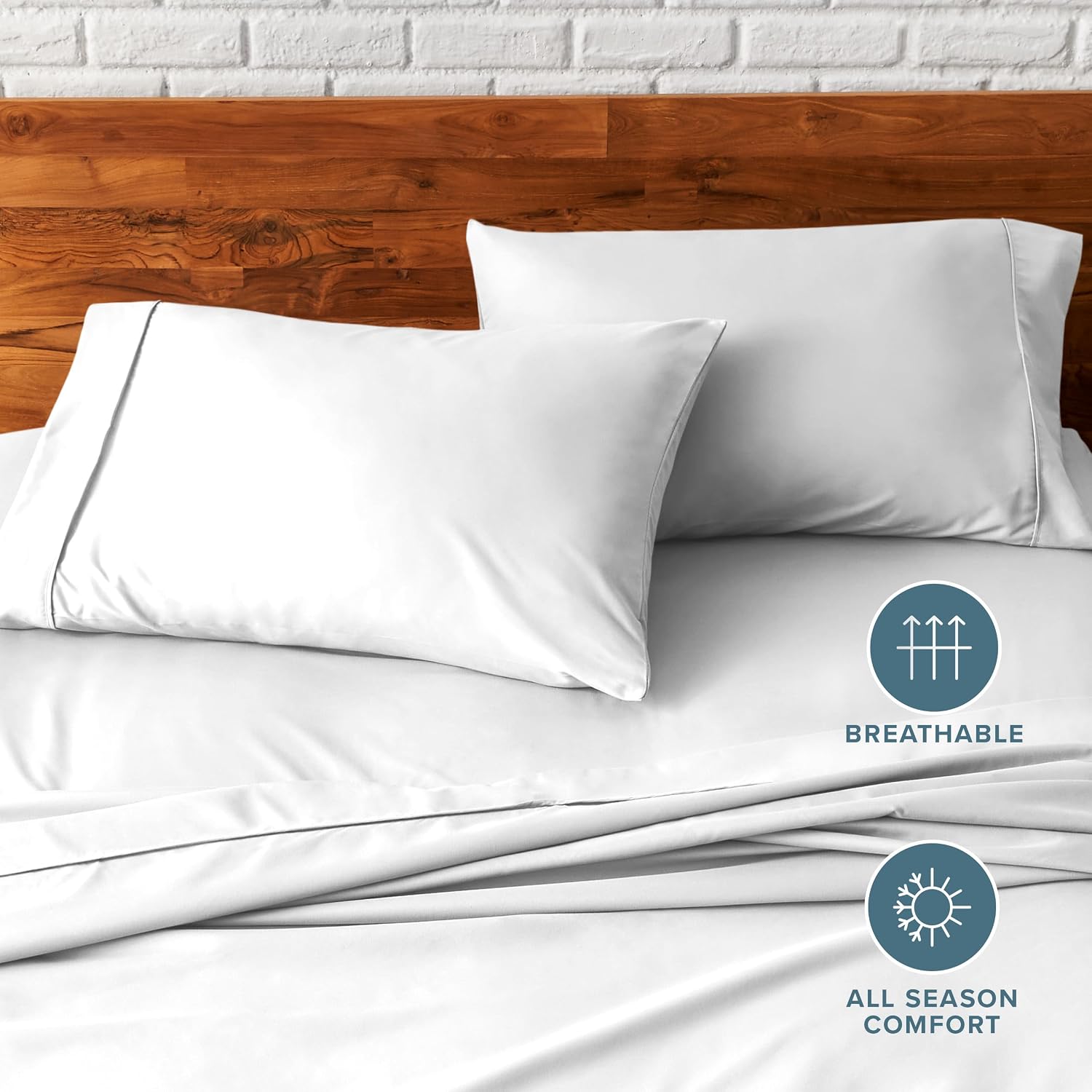 BareHome Bare Home Microfiber Pillow Cases - King Size Set of 2 - Cooling Pillowcases - Double Brushed - Light Grey Pillowcases 2 Pack - Ea…