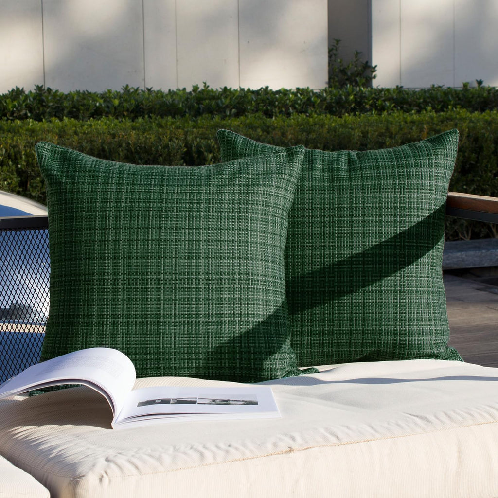 Kevin Textile Pack of 2 Decorative Outdoor Waterproof Throw Pillow Covers Stripe Square Pillowcases Modern Cushion Cases for Patio Couch…