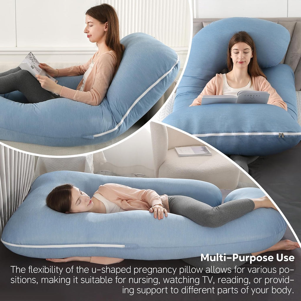 U-Shaped Pregnancy Pillow for Sleeping, Full Body Support for Back, HIPS & Belly - 65 Inch Maternity Pillow with Machine Washable Cover |…