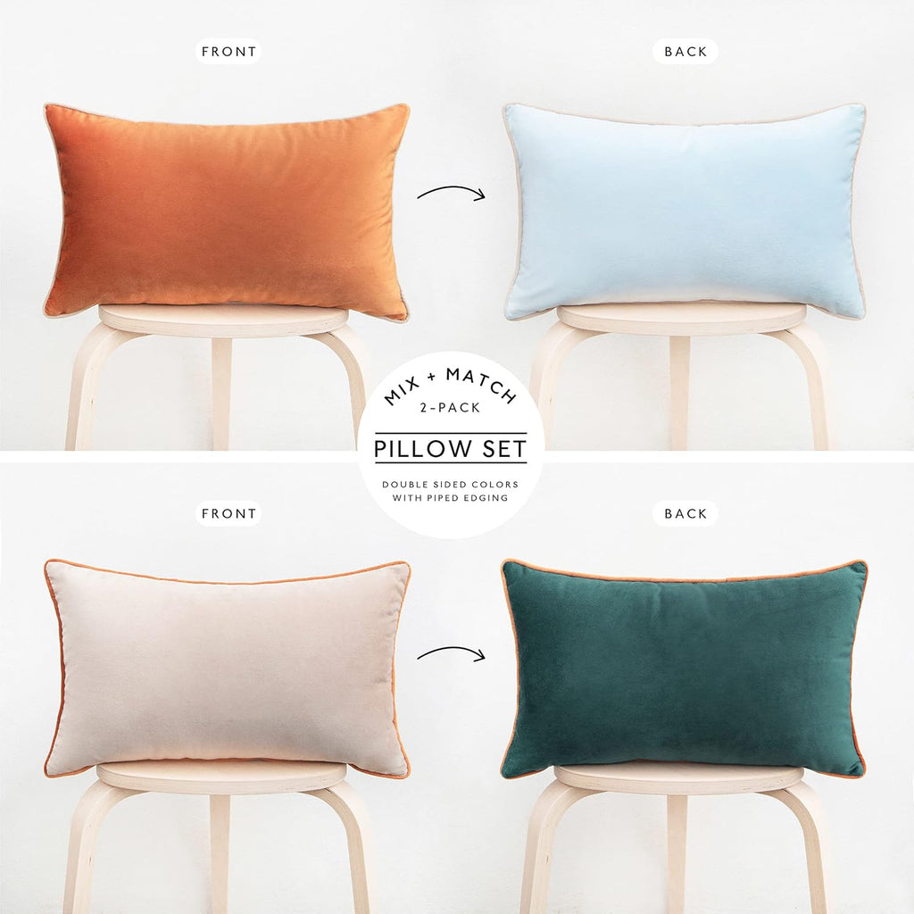 MONDAY MOOSE Decorative Throw Pillow Covers Cushion Cases, Set of 2 Soft Velvet Modern Double-Sided Designs, Mix and Match for Home…