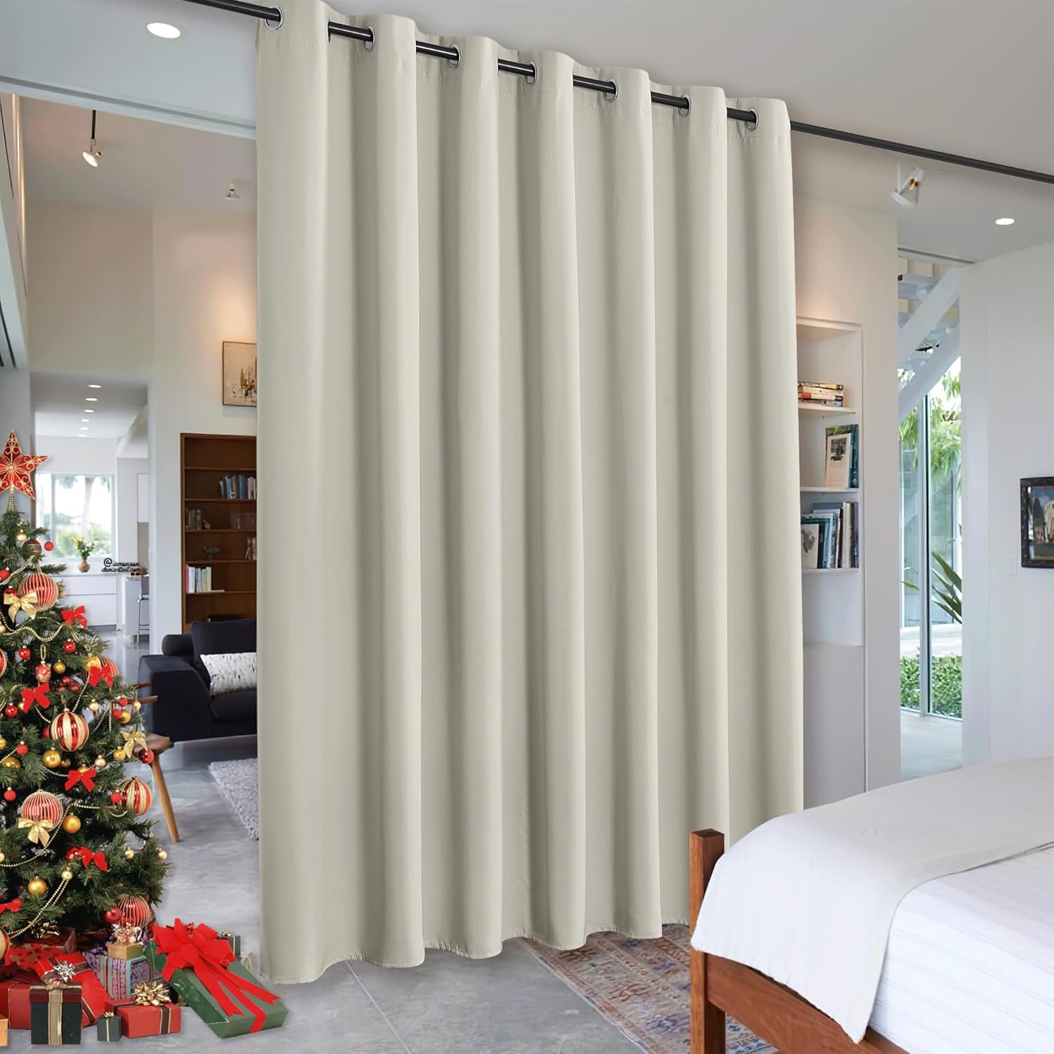 Rybhome RYB HOME Room Divider Blackout Curtains, Portable Wind Proof Noise Reducing Partition Vertical Blinds for Bedroom Living Room Kitch…