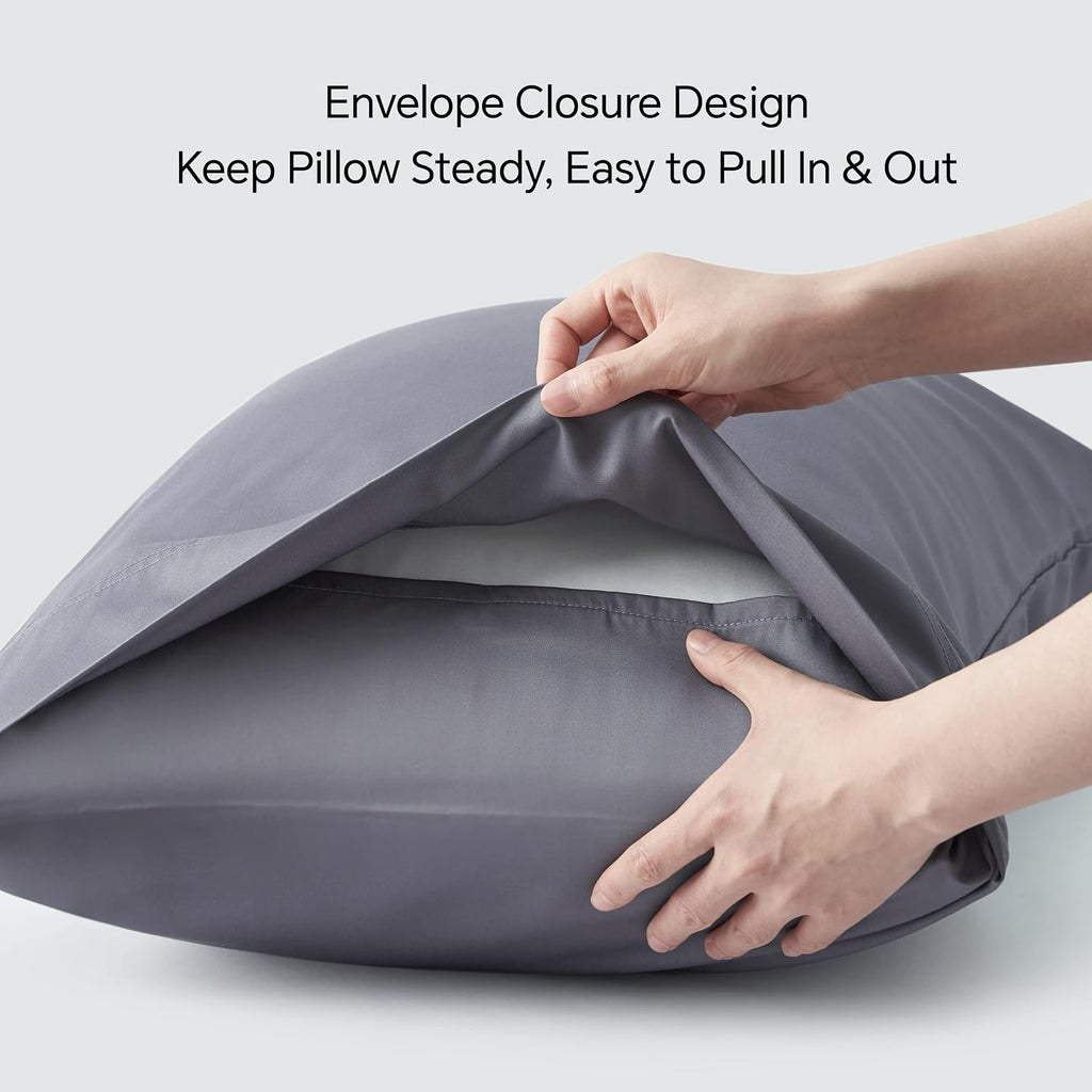 Bedelite Pillow Cases Standard Size Set of 2, Rayon Derived from Bamboo, Cooling Pillow Cases for Hot Sleepers & Night Sweats, Breathable a…