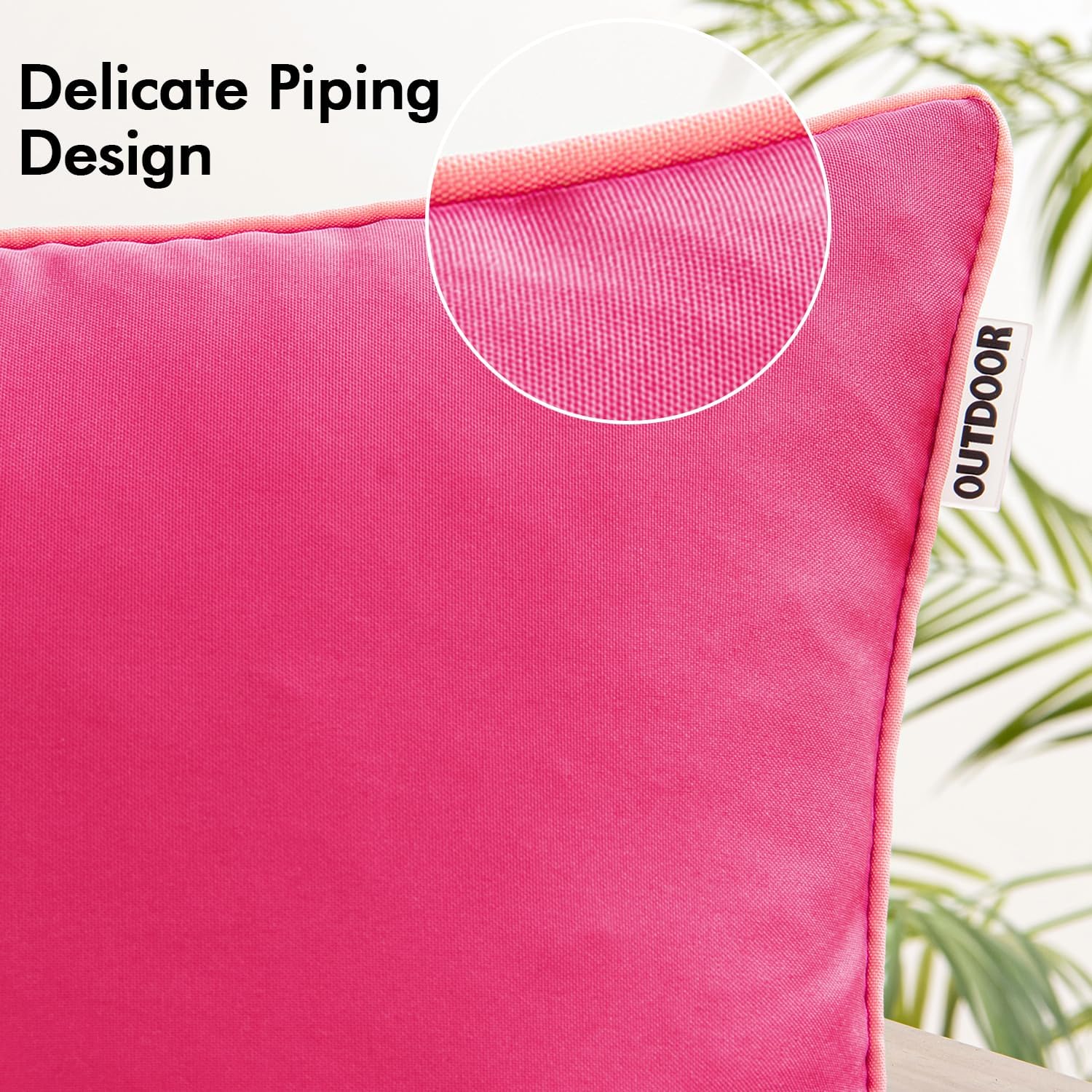 MIULEE Pack of 2 Outdoor Waterproof Throw Pillow Covers Decorative Outdoor Pillowcases Piping Edge Water Resistant Cushion Covers for…