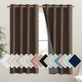 NICETOWN Coffee Vintage Linen 100% Blackout Curtains for Living Room, Thermal Insulated Curtains 45" Long, Noise Reducing Window…
