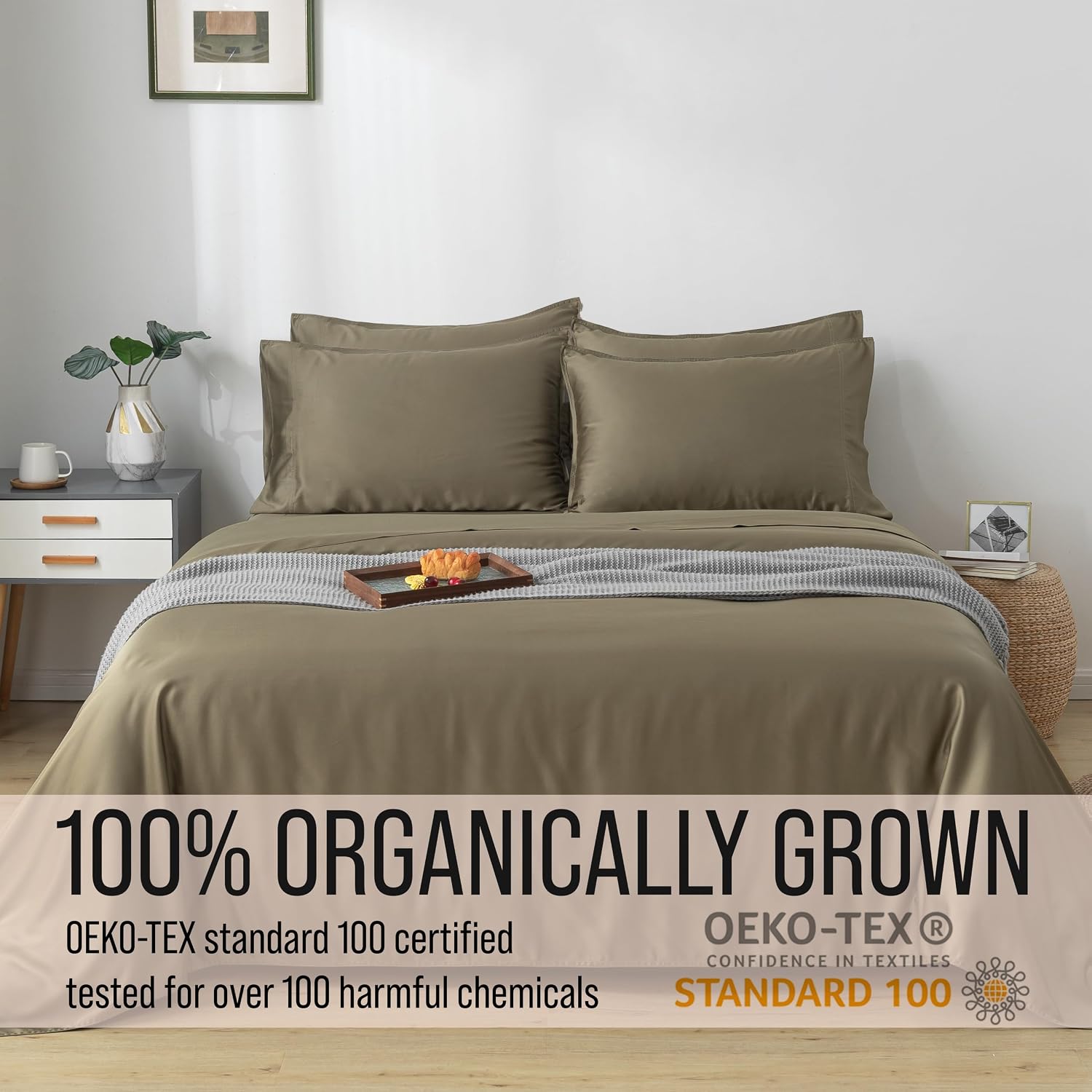 Bella Coterie 6 Piece Luxury Bamboo Viscose Split Top King Size Sheet Set | 34" Split for Adjustable Beds | 100% Organically Grown|…