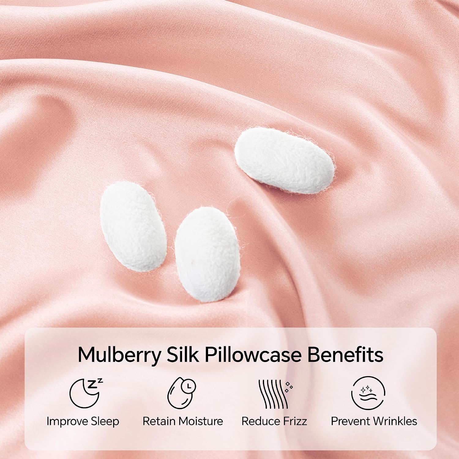 Infiixso Mulberry Silk Pillowcase for Hair and Skin, Silk Pillow Cases Standard Size with Hidden Zipper 20x26 Inches, Extraordinary Smooth…