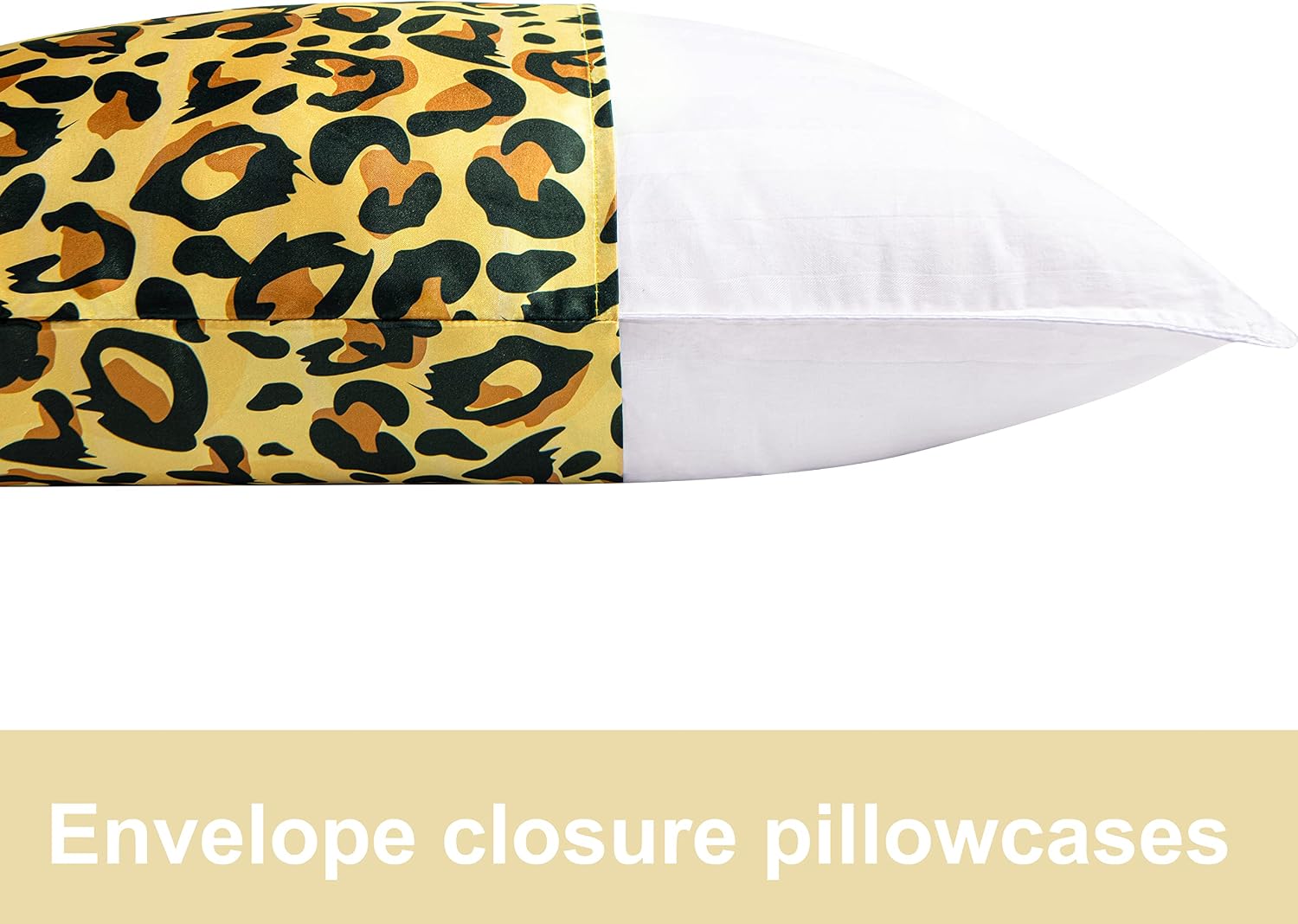 Ntbay 2 Pack Satin Queen Pillowcases for Hair and Skin, Luxurious and Silky Leopard Printed Pillow Cases with Envelope Closure, 20x30 Inche…