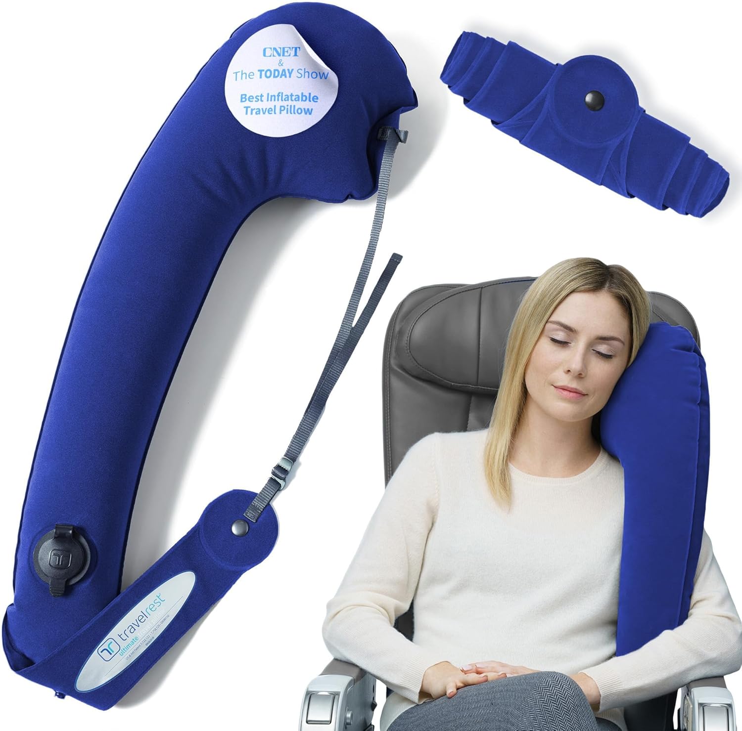 TRAVELREST Ultimate Travel Pillow & Body Pillow - Headrest, Auto, Bus, Train, Office Napping, Camping, Wheelchairs, Comfort and Support…