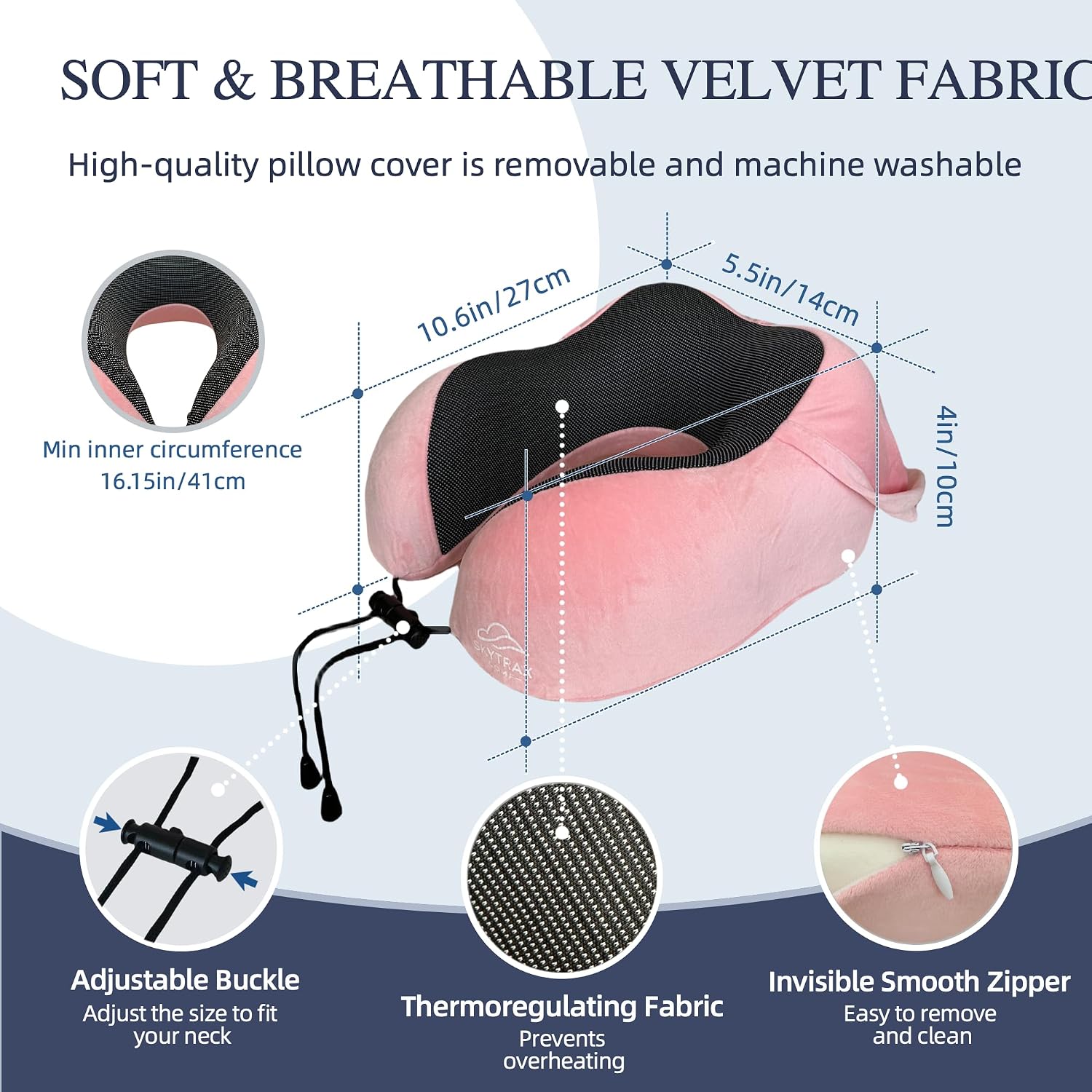 Travel Pillow with Extra Large Hood for Airplane Long Flights Privacy and Comfort Memory Foam with Velvet Cover for Road Trip Head&Neck…