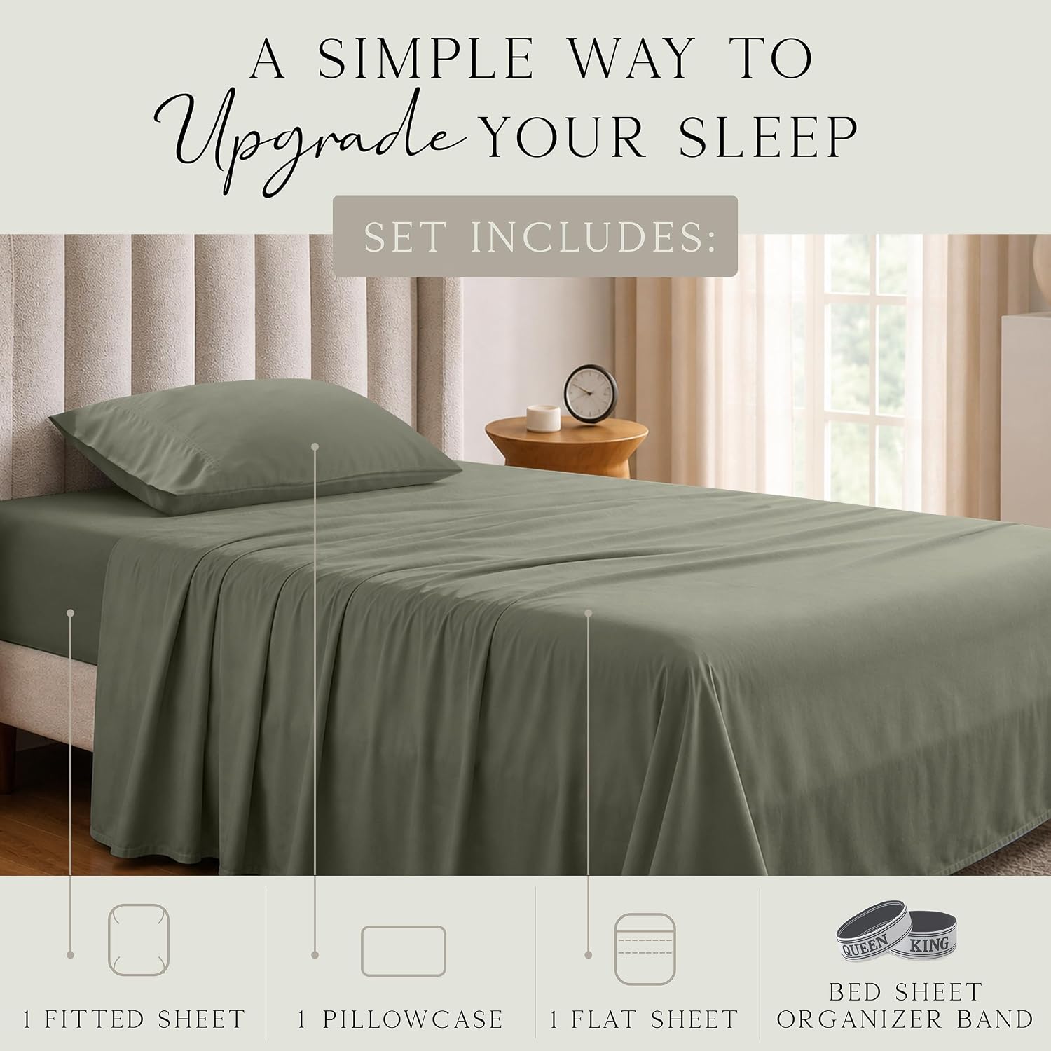 KARISSA MAE Pure Viscose from Bamboo Twin Size Sheet Set | 100% FSC Certified | Luxuriously Soft | Cooling | 18" Deep Pocket w/Corner…