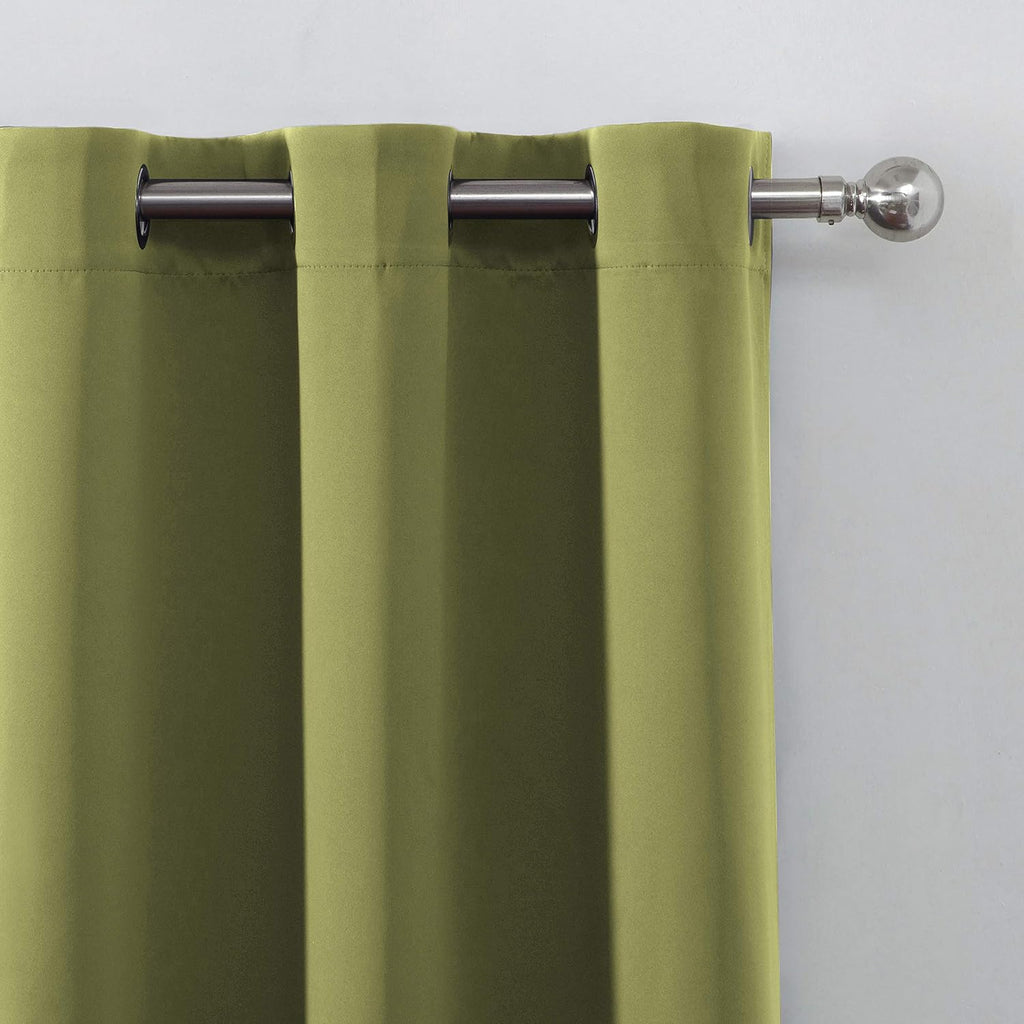 Lemomo Blackout Curtains 66 x 84 inch/Olive Green Curtains Set of 2 Panels/Thermal Insulated Room Darkening Bedroom Curtains 84 inch Green