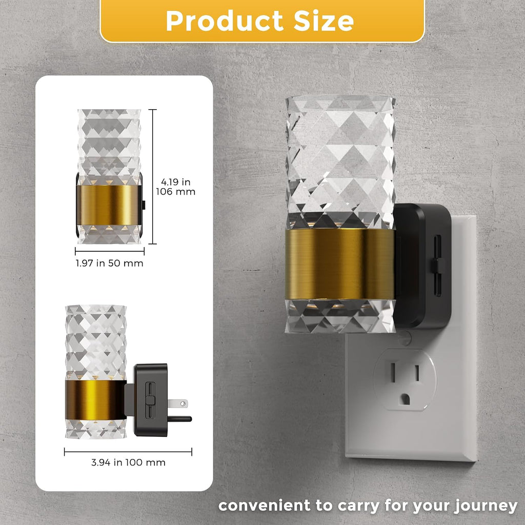 L LOHAS LED Night Light, Modern Night Lights Plug into Wall, 3000K Soft Warm 0-100LM Adjustable Night Lights, Automatic Nightlights Plug…