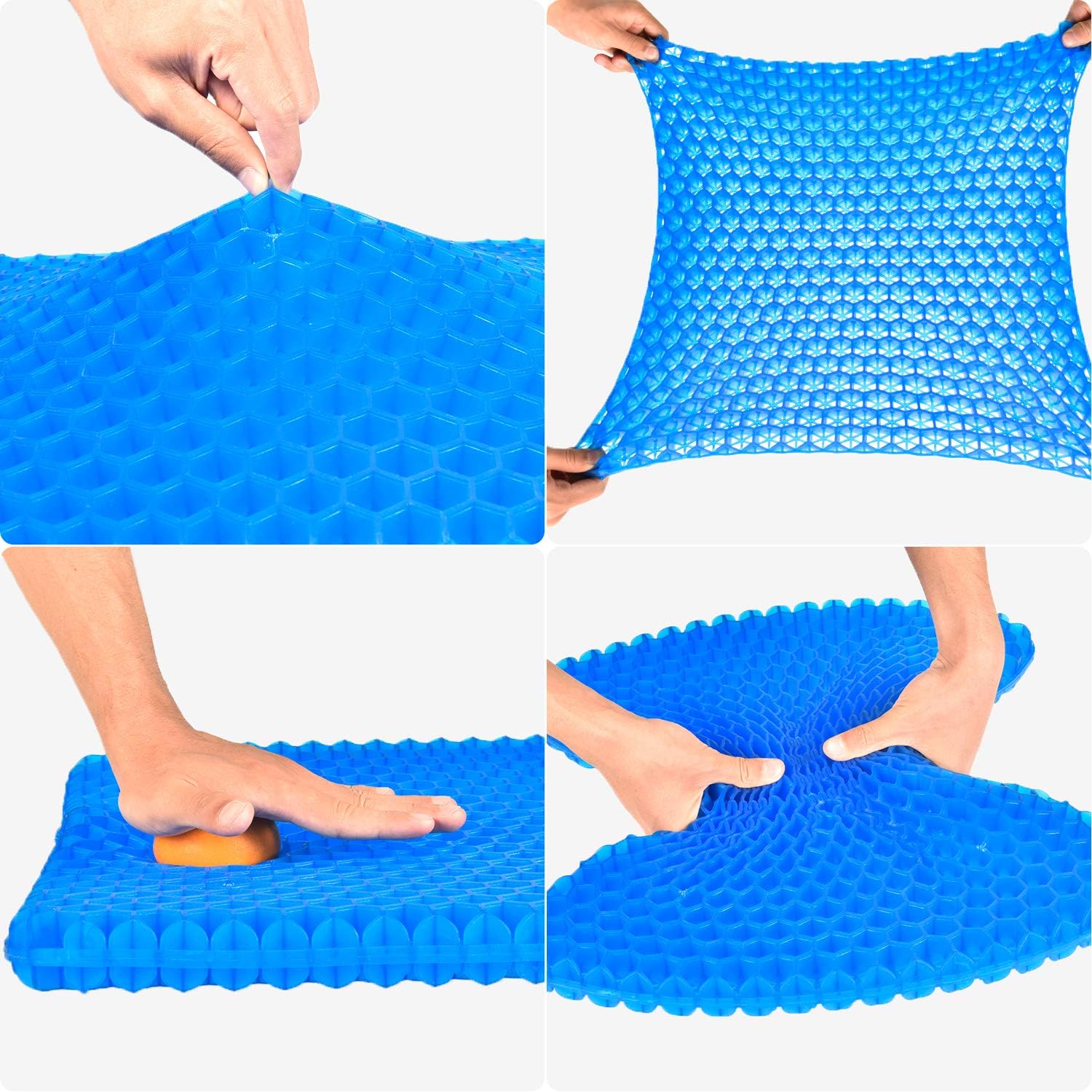 Gel Seat Cushion, Cooling seat Cushion (Super Large & Thick), Breathable Honeycomb Design Absorbs Pressure Points Seat Cushion, Gel…