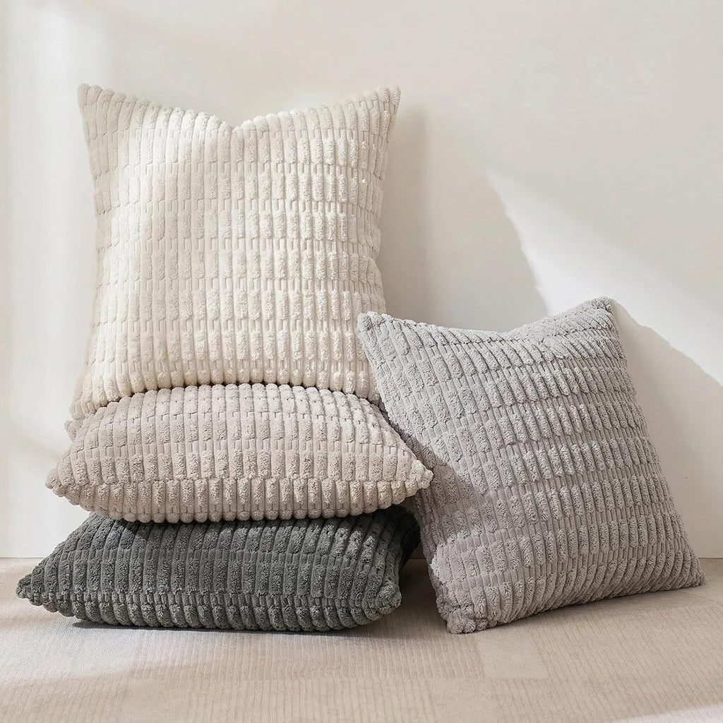 Fancy Homi 4 Packs Decorative Throw Pillow Covers for Living Room Couch Bed, Modern Farmhouse Boho Home Décor Accent Cushion Case, 22" x…