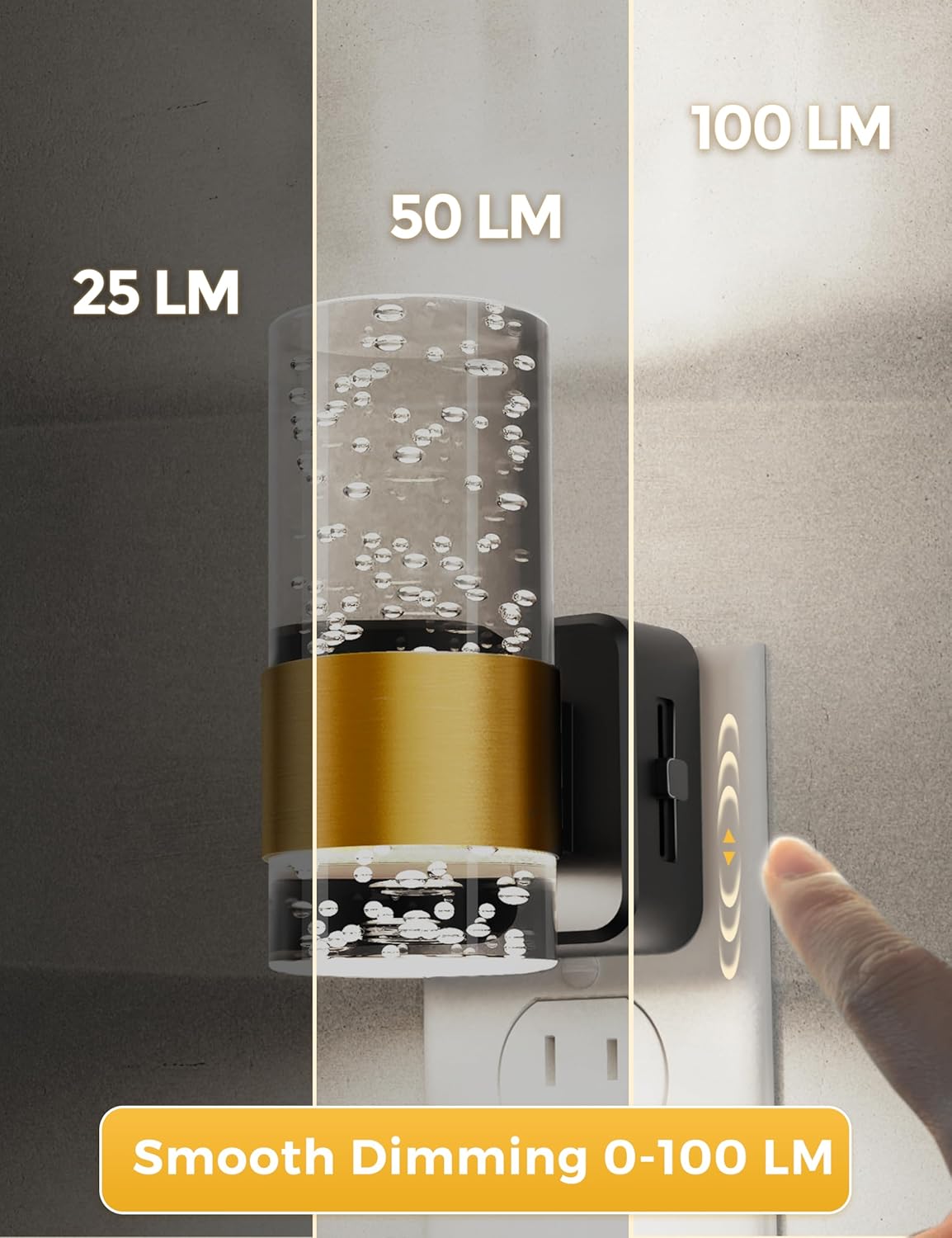 Night Lights Plug into wall, White Light LED NighLight with Adjustable Brightness, Plug in Night Light with Auto Light Sensor, Wall…