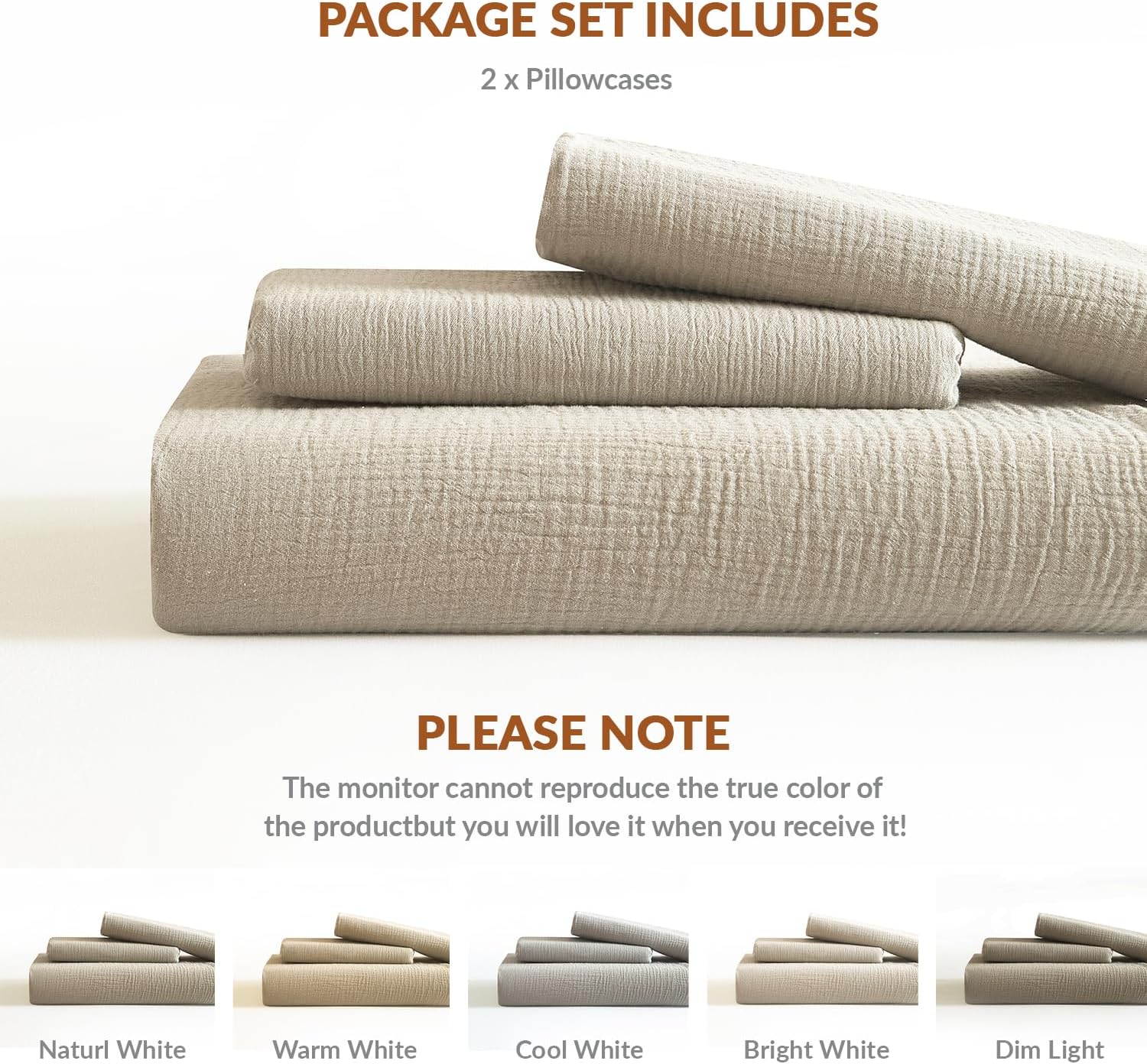 DefineCozyHealthyLife SE SOFTEXLY Muslin Pillowcases King Size 100% Cotton, 2 Pack Linen Like Pillow Shams with Envelope Closure, Ultral So…