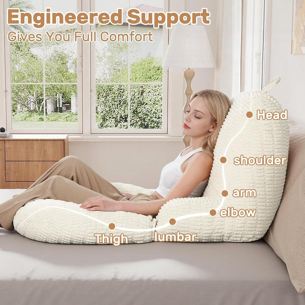 Reading Pillow for Bed, Bed Pillow for Sitting Up, Backrest Pillows with Arms for Adult, Back Support Pillows for Sleeping, Reading and…