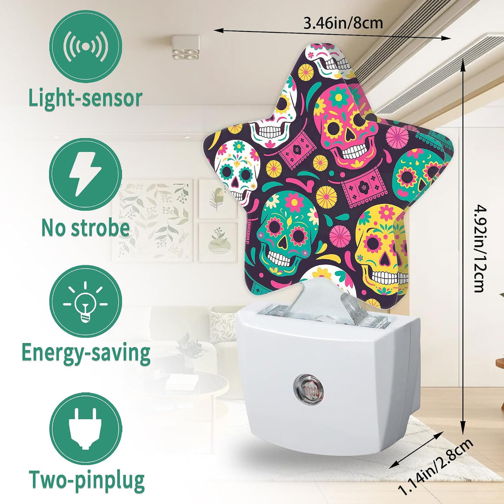 Skeleton Star Night Light Plug in, Decorative Night Light for Kids Room Nursery Bedroom, Soft Glow Sensor Lamp for Hallway Bathroom…