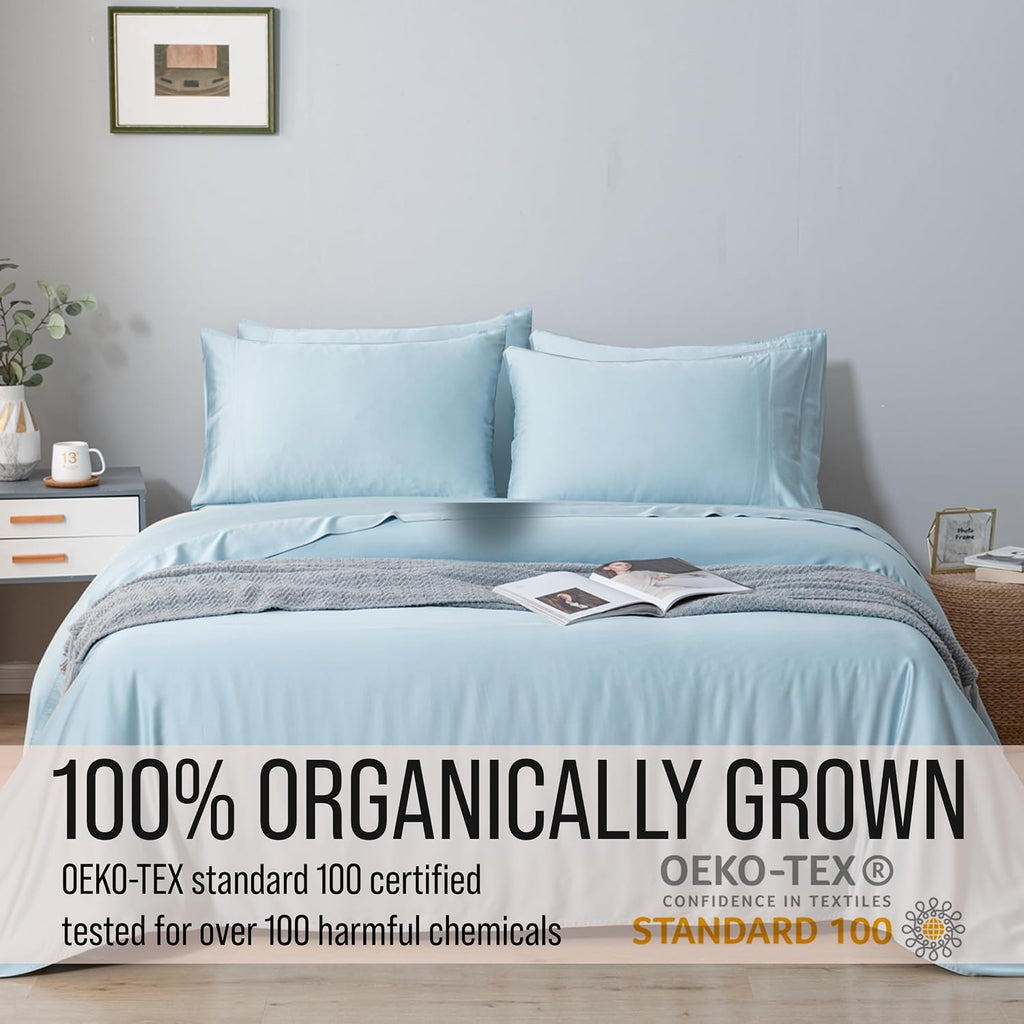 Bella Coterie 6 Piece Luxury Bamboo Viscose California King Size Sheet Set | 100% Organically Grown | Cooling for Hot Sleepers | 18" Deep…