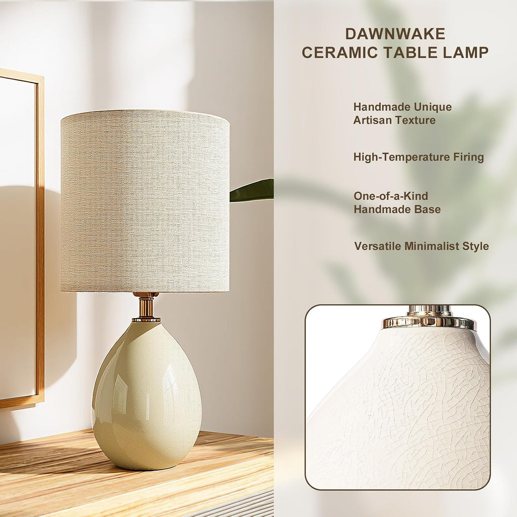 Dawnwake 18.5" Table Lamps Set of 2 for Living Room Bedroom, Bedside Lamps for Night Stands, Desk Nightstand Lamp Dimmable, Modern Linen…