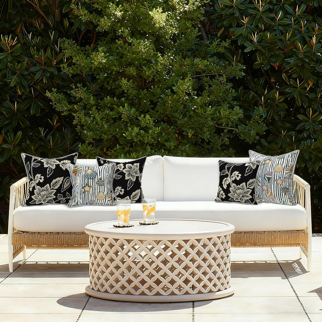 LVTXIII Outdoor Throw Pillow Covers Set of 2, Patio Waterproof Pillow Cases Fade Resistant Accent Pillow Covers for Home and Garden…