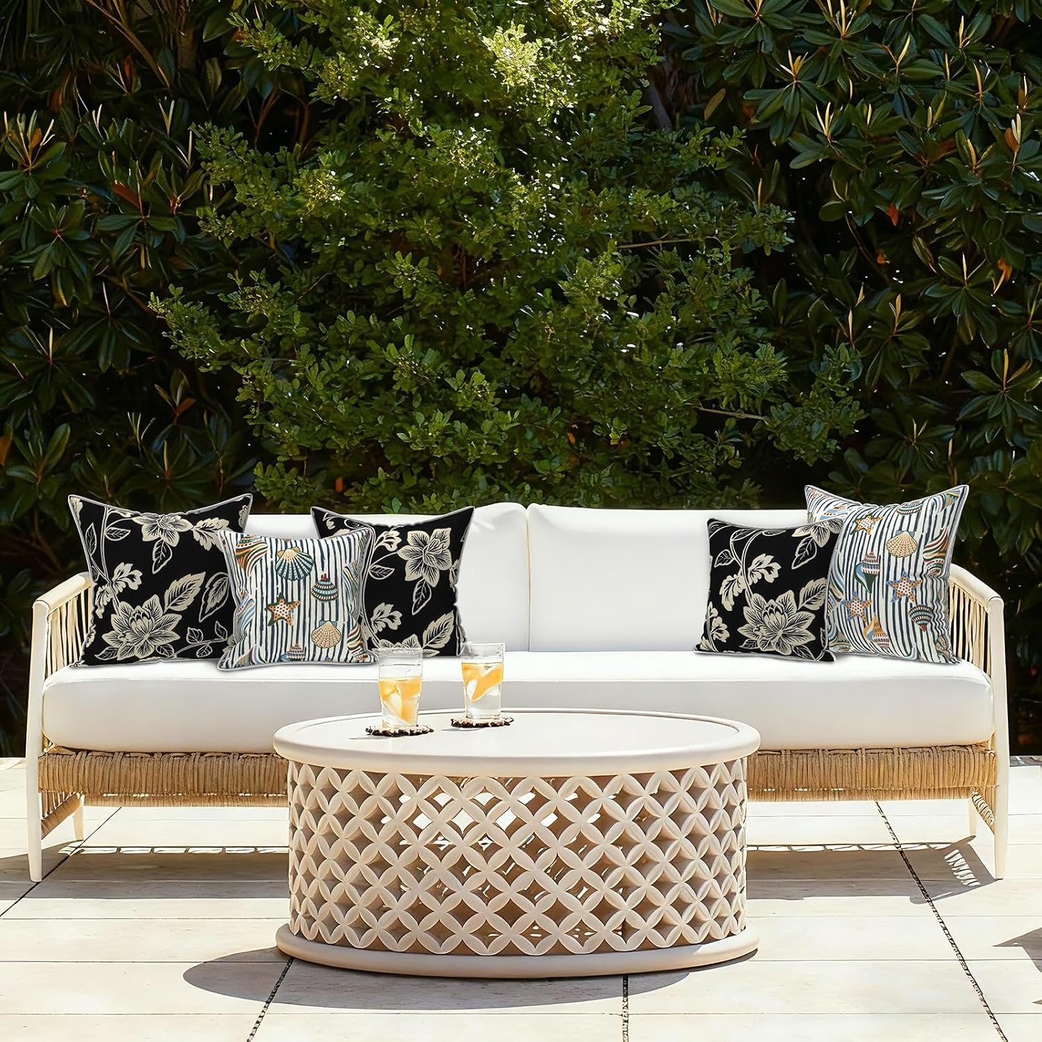 LVTXIII Outdoor Throw Pillow Covers Set of 2, Patio Waterproof Pillow Cases Fade Resistant Accent Pillow Covers for Home and Garden…