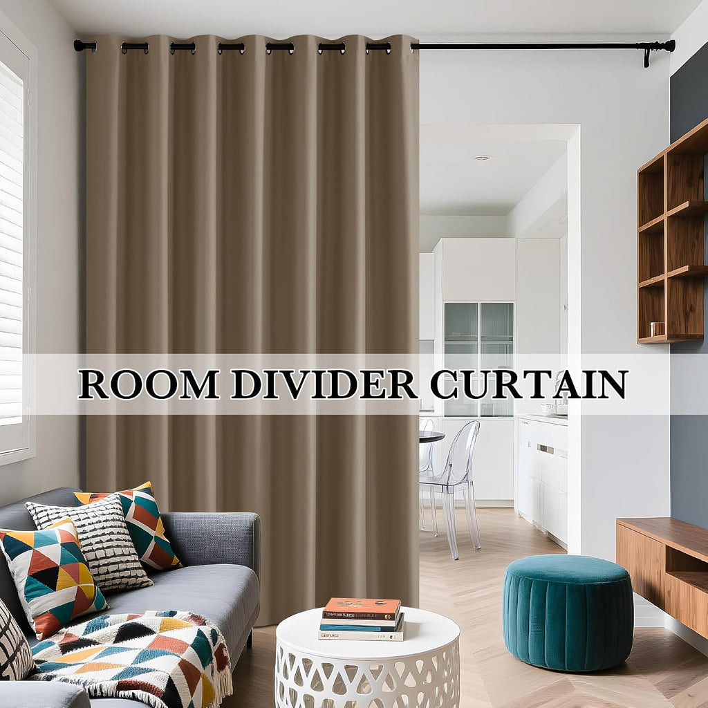 Rybhome RYB HOME 100% Blackout Room Divider Curtains for Sliding Glass Door, Extra Wide Thermal Insulated Privacy Curtains for Bedroom/Pati…