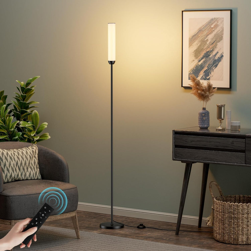 Ambimall LED Floor Lamp with Remote Control, 65" Standing lamp with Stepless Adjustable 3000K-6500K Colors & 30-100% Brightness, Foot…