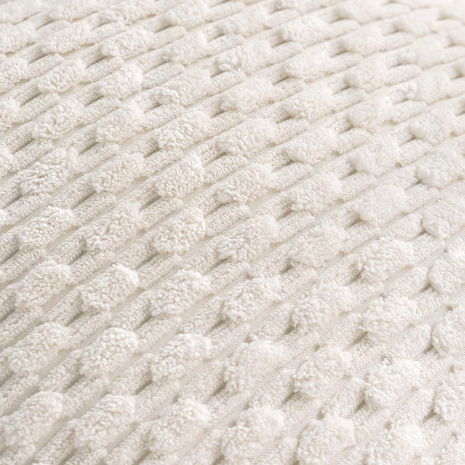 Cozoomy Set of 4 Cream White Decorative Throw Pillow Covers 26x26 Inch Corduroy Pillow Covers for Bed Couch Sofa Living Room Soft Square Cu…