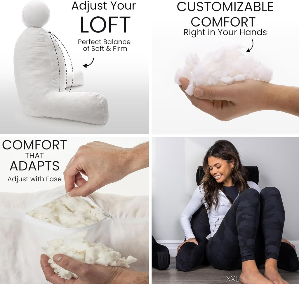 Husband Pillow XXL The Original for Adults - 30" Tall Backrest for Sitting Up in Bed - Firm Support Reading & Bed Rest Pillows for…