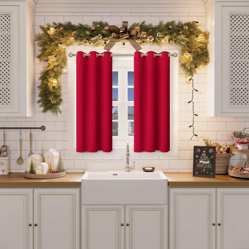 BGment Room Darkening Curtains 45 Inches Long - Grommet Thermal Insulated Drapes Window Treatment Curtains for Bedroom, 2 Panels, 38 x 45 I…