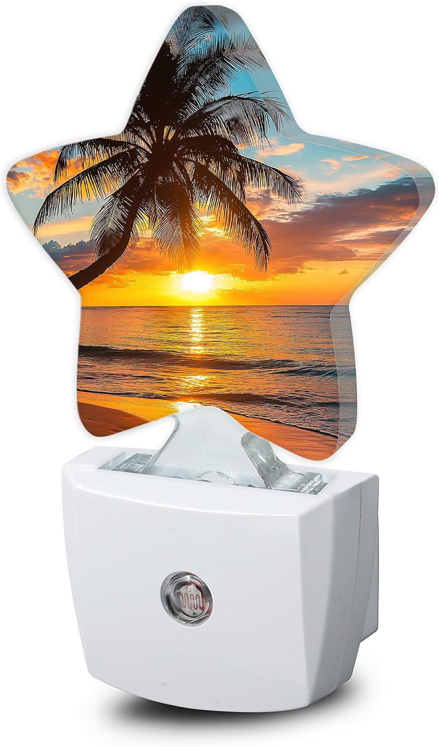 Snowmolle Tropical Palm Trees Nightlight, Sunset Beach Star Night Lights Plug into Wall Decorations for Bedroom Bathroom, Dusk to Dawn Sensor…