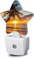 Snowmolle Tropical Palm Trees Nightlight, Sunset Beach Star Night Lights Plug into Wall Decorations for Bedroom Bathroom, Dusk to Dawn Sensor…