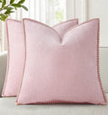 decorUhome Summer Chenille Soft Cozy Throw Pillow Covers 20x20 Set of 2, Modern Farmhouse Boho Velvet Decorative Pillow Cases with Stitched…