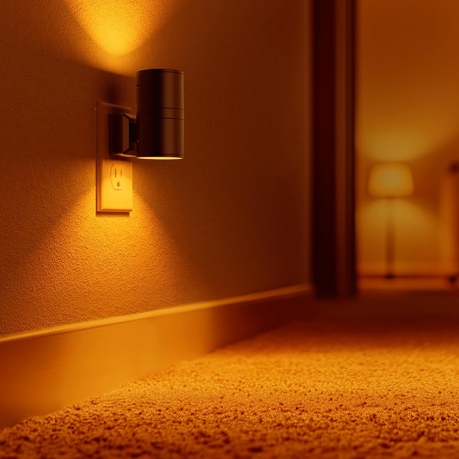 Briignite Night Lights Plug into Wall, Modern LED Night Light Plug in, Dusk to Dawn Sensor, Amber Night Light 0-100LM Adjustable…