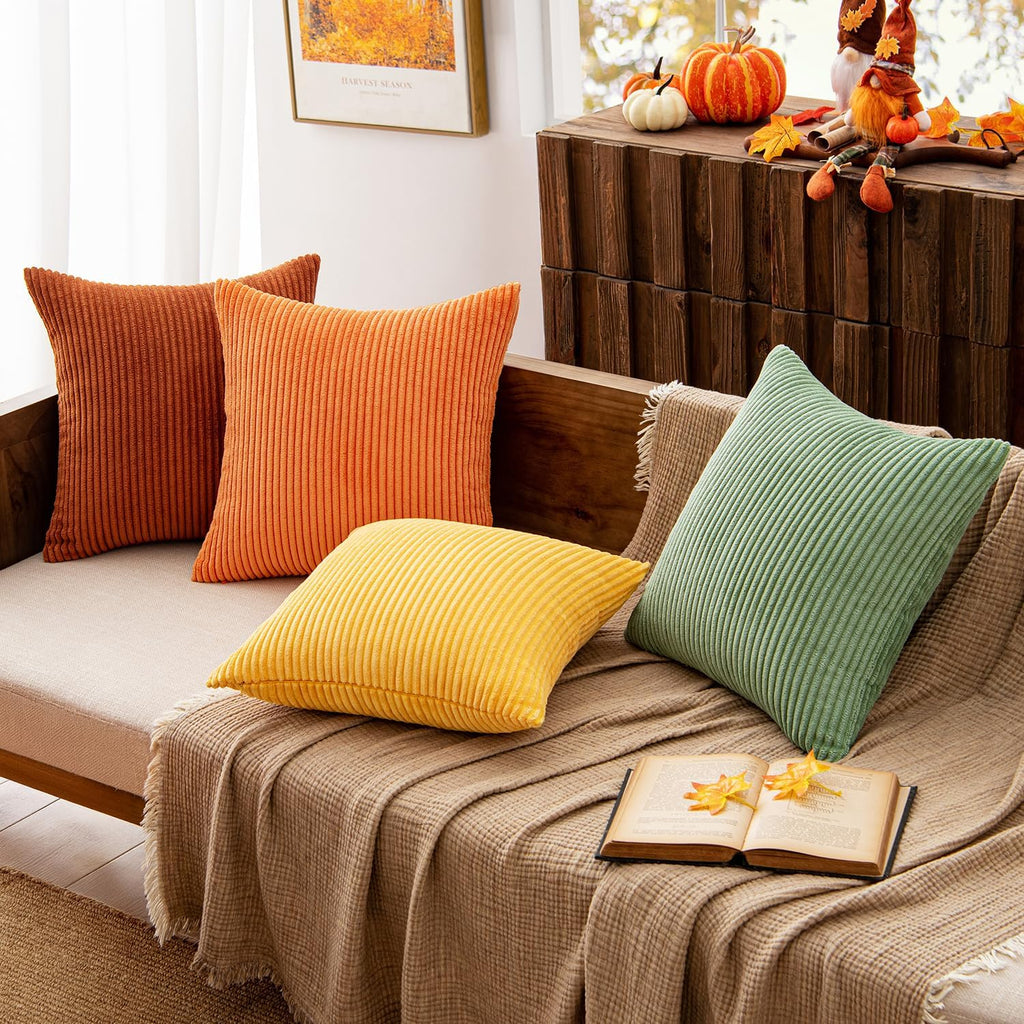 Miulee Decorative Throw Pillow Covers 24x24 Inch Set of 4, Vibrant Cushion Covers Vintage Retro Home Decor, Mix and Match Color Clash Desig…
