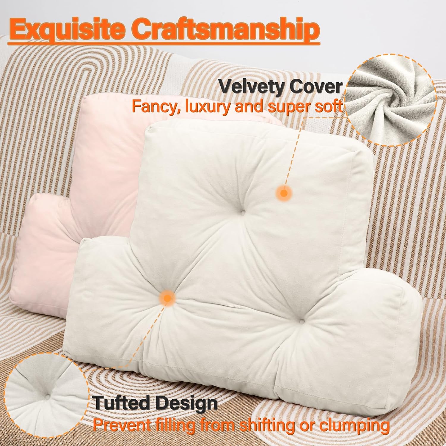 1 MIDDLE ONE Back Pillow for Chair, Memory Foam Lumbar Pillow for Back Support, Back Rest Cushion for Office, Sofa, Couch Sitting…